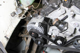 Gen III Hemi Alternator Relocation Kit W/ Alternator Moves Alternator Inward for Extra Clearance on Right Side of Engine Includes Alternator 197-302 (150 Amp Output) Black Brackets & Natural Aluminum Alternator Holley