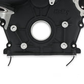 Timing Cover Ford 7.3L Godzilla Black Fits Ford 7.3L Godzilla High-Mount Accessory Drive System Pan Only Holley