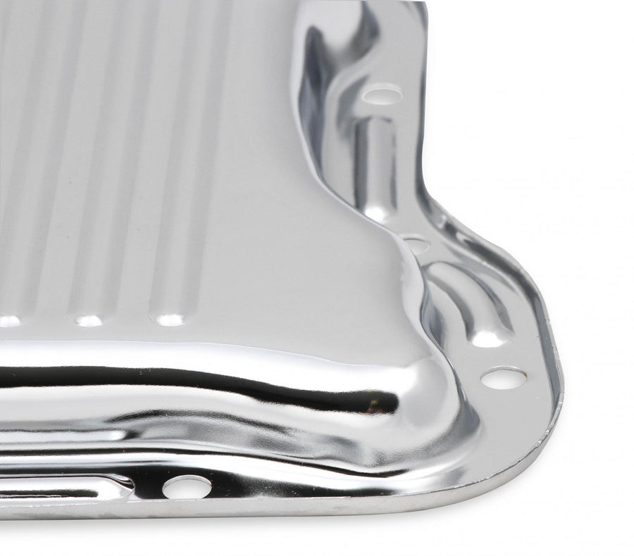 Transmission Oil Pan Chrome Fits Chrysler Torqueflite TF-727. Stock Depth and Capacity Finned Design Mr Gasket