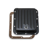 Transmission Oil Pan Black Steel Fits Ford C4 case-filled. Stock Depth and Capacity Finned Design Mr Gasket