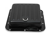 Transmission Oil Pan Black Steel Fits Ford C4 case-filled. Stock Depth and Capacity Finned Design Mr Gasket