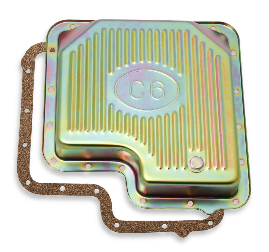 Transmission Oil Pan Zinc Fits Ford C6 Stock Depth and Capacity Finned Design Mr Gasket