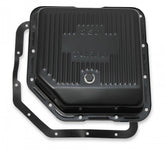 Transmission Oil Pan Black Steel Fits GM TH350 Stock Depth and Capacity Finned Design Mr Gasket