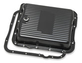 Transmission Oil Pan Black Steel Fits GM TH700R4/4L60/4L60E Stock Depth and Capacity Finned Design Mr Gasket