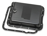 Transmission Oil Pan Black Steel Fits GM TH700R4/4L60/4L60E Stock Depth and Capacity Finned Design Mr Gasket