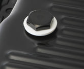 Transmission Oil Pan Black Steel Fits GM TH700R4/4L60/4L60E Stock Depth and Capacity Finned Design Mr Gasket