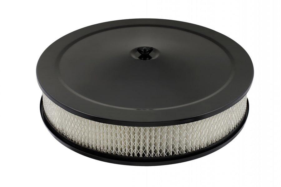 Competition Air Cleaner Flat Black For Most Carburetors with a 5-1/8 Inch Carburetor Neck Mr Gasket