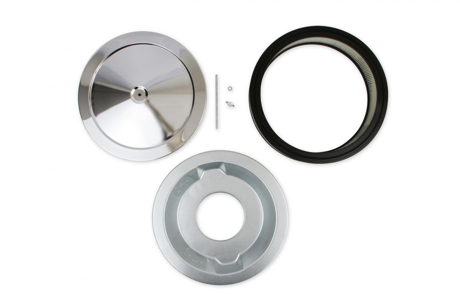 Competition Air Cleaner Chrome Fits 2, 3, and 4 Barrel Carburetors with 5-1/8 Inch Neck Mr Gasket
