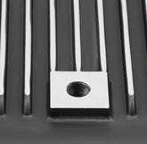 Transmission Oil Pan Black Aluminum Fits GM TH350 Stock Depth and Capacity Finned Design Mr Gasket