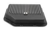 Transmission Oil Pan Black Aluminum Fits GM TH350 Stock Depth and Capacity Finned Design Mr Gasket