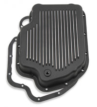 Transmission Oil Pan Black Aluminum Fits GM TH400 Stock Depth and Capacity Finned Design Mr Gasket