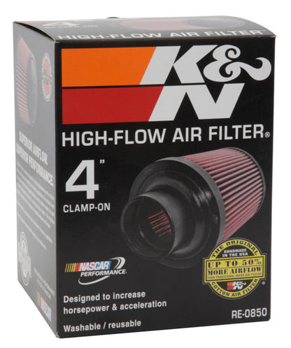 K&N Universal Air Filter | Round Tapered, 4in Flange, 6in Tall | RE-0850