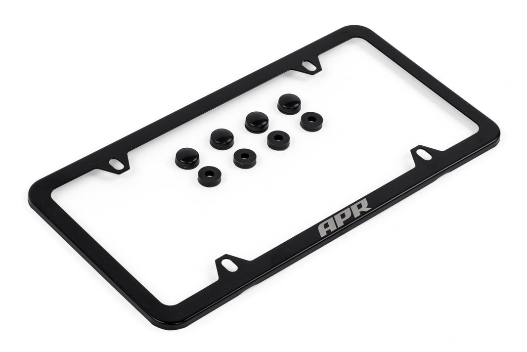 License Plate Frame Slim, Black w/ Hiders APR license plate frames and vanity plates are the perfect addition for any APR tuned vehicle! APR