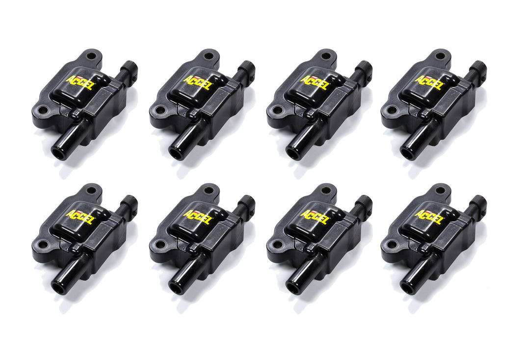 ACCEL SuperCoil Ignition Coil Kit | GM LS2 / LS3 / LS7 | Black 8-Pack | 140043K-8