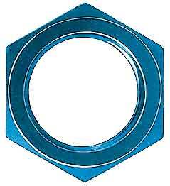 Aeroquip Aluminum AN Bulkhead Locknut — -4 AN, Blue Anodized, Pair | FBM2099