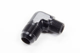 Aeroquip 90 Deg #10 to 3/8in Alum Adapter Black FCM5016