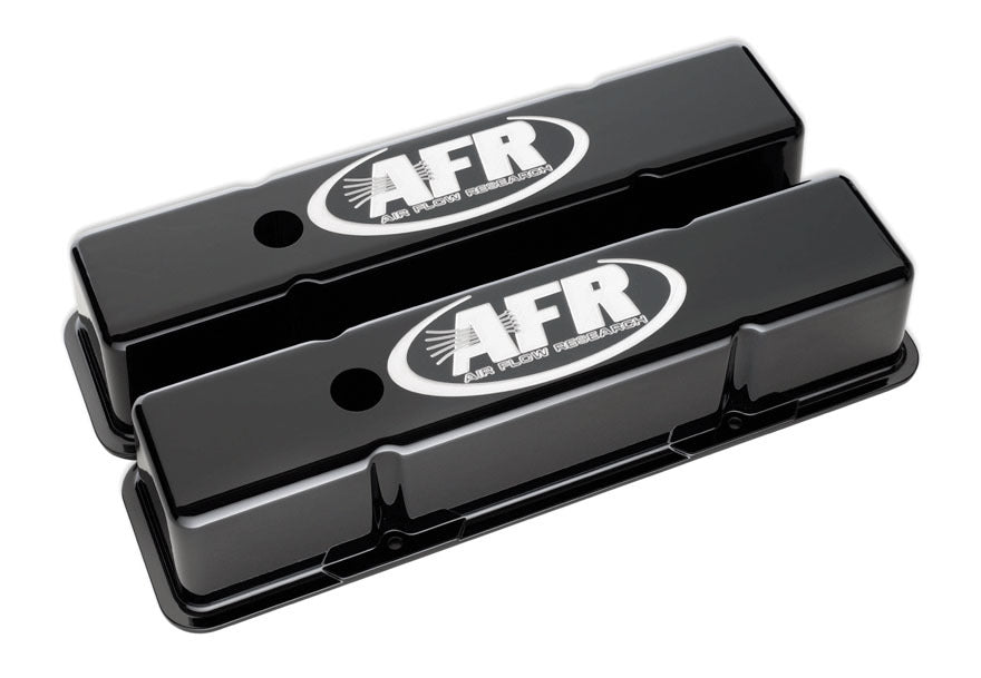 Air FLow Research SBC Tall Alum Valve Cvr Black w/AFR Logo 6705