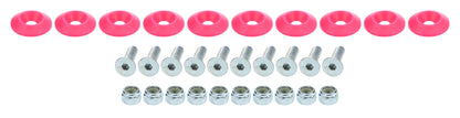 Allstar Performance Countersunk Bolt Kit — 1/4-20in x 1in, Pink, Set of 10 | ALL18686