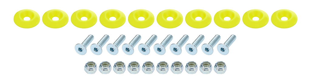 Allstar Performance Countersunk Bolt Kit Fluorescent Yellow 10pk ALL18688