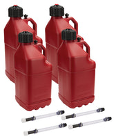 Allstar Performance Utility Jug 5 Gal w/ Filler Hose Red 4pk ALL40121-4