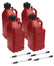 Allstar Performance Utility Jug 5 Gal w/ Filler Hose Red 4pk ALL40121-4