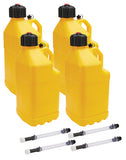 Allstar Performance Utility Jug 5 Gal w/ Filler Hose Yellow 4pk ALL40123-4