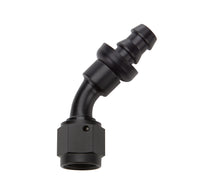 Load image into Gallery viewer, Allstar Performance Pushlock Hose End Black 45 Deg Elbow -6 ALL49432