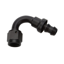 Load image into Gallery viewer, Allstar Performance Pushlock Hose End Black 120 Deg Elbow -8 ALL49463
