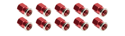 Allstar Performance Quick Change Cover Nut — 3/8-16 Short Red Anodized Set of 10 | ALL72059