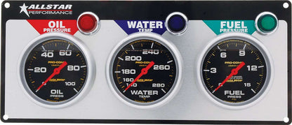 Allstar Performance 3 Gauge Panel A/M OP/WT/FP Liquid Filled | ALL80123