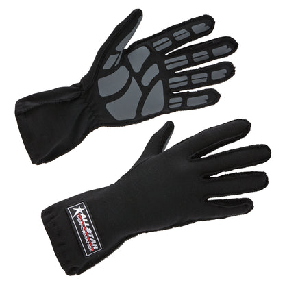 Allstar Performance Driving Gloves — Non-SFI, Outseam, Black/Gray, Large | ALL913014