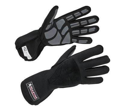 Allstar Performance Driving Gloves — SFI 3.3/5, Outseam, Black/Gray, Small | ALL916011