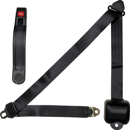 Allstar Performance Seat Belt Retractable 3pt Black | ALL98115