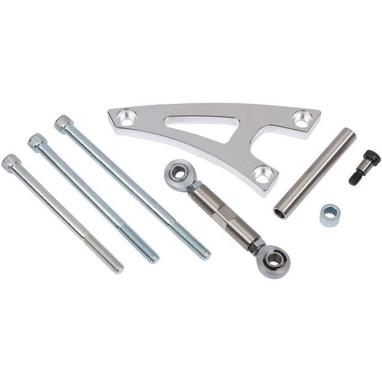CVF Racing polished billet mid mount alternator bracket for AMC 304, 360 and 401 V8, AMC-ALTBRKT
