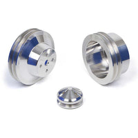 CVF Racing polished billet V-belt pulley kit for AMC and Jeep 304, 360 and 401 V8, AMCL2KIT