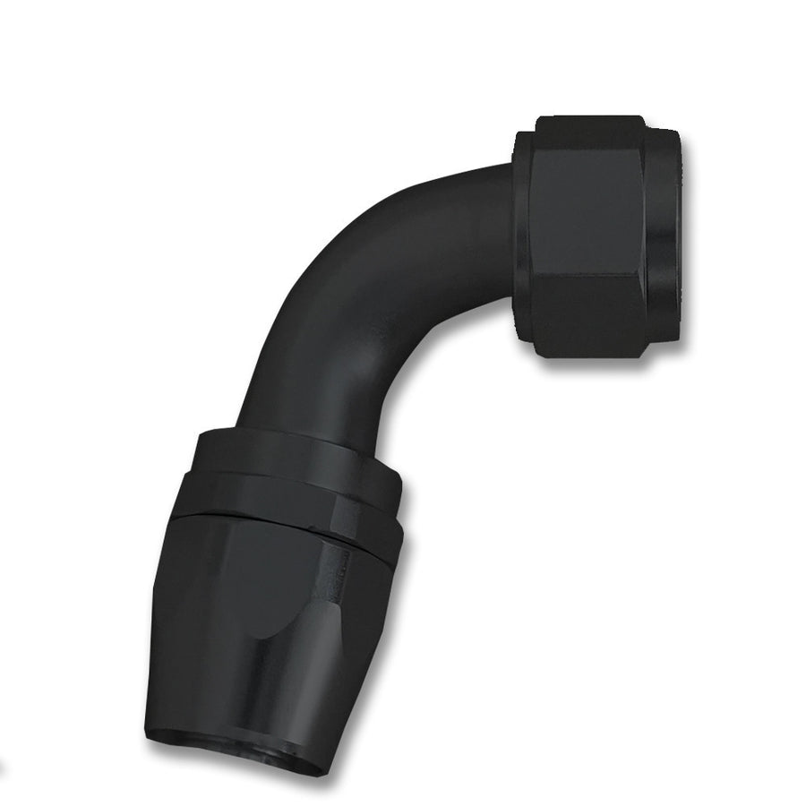 CVF Racing stealth black -16AN 90 degree hose end, B-16AN90-HE