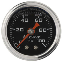 Load image into Gallery viewer, AutoMeter 1-1/2in Pressure Gauge - 0-100psi - Black Face