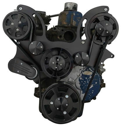 CVF Racing stealth black Wraptor serpentine system for Ford 240 and 300 straight six, B-300-WRAPTOR