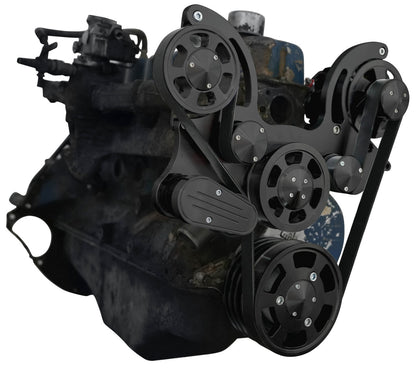 CVF Racing stealth black Wraptor serpentine system for Ford 240 and 300 straight six, B-300-WRAPTOR