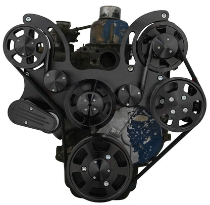 CVF Racing stealth black Wraptor serpentine system for Ford 240 and 300 straight six, B-300-WRAPTOR