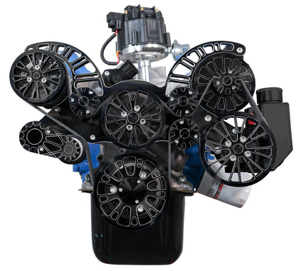 CVF Racing Black Diamond Reaper all-inclusive 8-rib serpentine system for Ford 302 and 351W small block, BD-302-RP