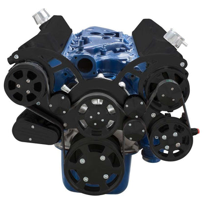 CVF Racing Stealth Black Wraptor all-inclusive 8-rib serpentine system for Ford 289, 302 and 351W small block, B-302-WRAPTOR