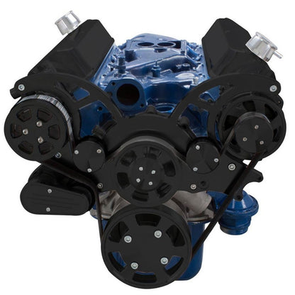CVF Racing Stealth Black Wraptor all-inclusive 8-rib serpentine system for Ford 289, 302 and 351W small block, B-302-WRAPTOR