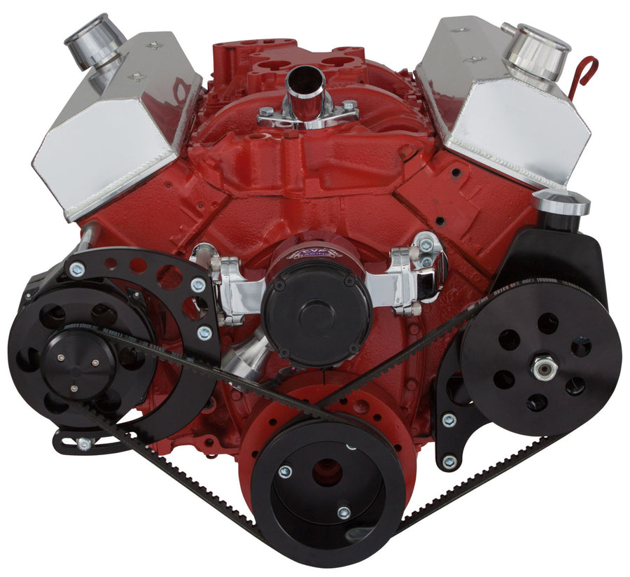 CVF Racing B-350-PS-SYSTEM-C-EWP V-Belt Power Steering & Alternator System, Stealth Black