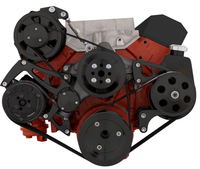 CVF Racing B-350-SERPENTINE-AC-BP BEAST 8-Rib Serpentine Conversion, AC, Power Steering & Alternator, Stealth Black