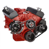 CVF Racing B-350-SERPENTINE-PS-C BEAST 8-Rib Serpentine Conversion, Power Steering & Alternator, Stealth Black