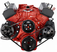 CVF Racing B-350-SERPENTINE-PS-C BEAST 8-Rib Serpentine Conversion, Power Steering & Alternator, Stealth Black