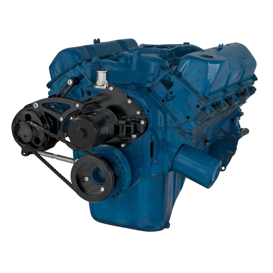 CVF Racing stealth black alternator only V-belt system for Ford 351C with electric water pump, B-351C-ALT-SYSTEM-EWPx