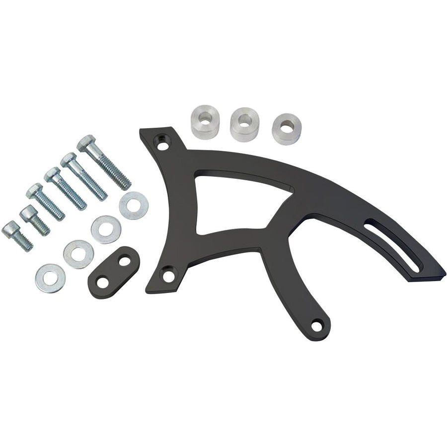 CVF Racing stealth black power steering bracket for Ford Clevor engines, B-351-PSBRKT-CLEVOR