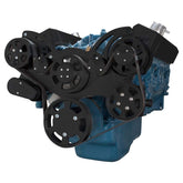 CVF Racing Stealth Black WRAPTOR all inclusive 8-rib serpentine system for Mopar small block 273/318/340/360, B-360-WRAPTOR